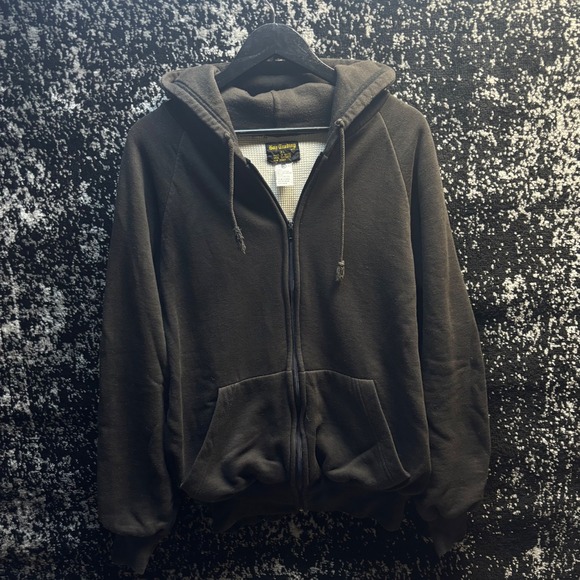 Bay Trading Co. Other - Bay Trading Co Vintage Grunge Heavyweight Thermal Lined Zip Up Hoodie Black XL